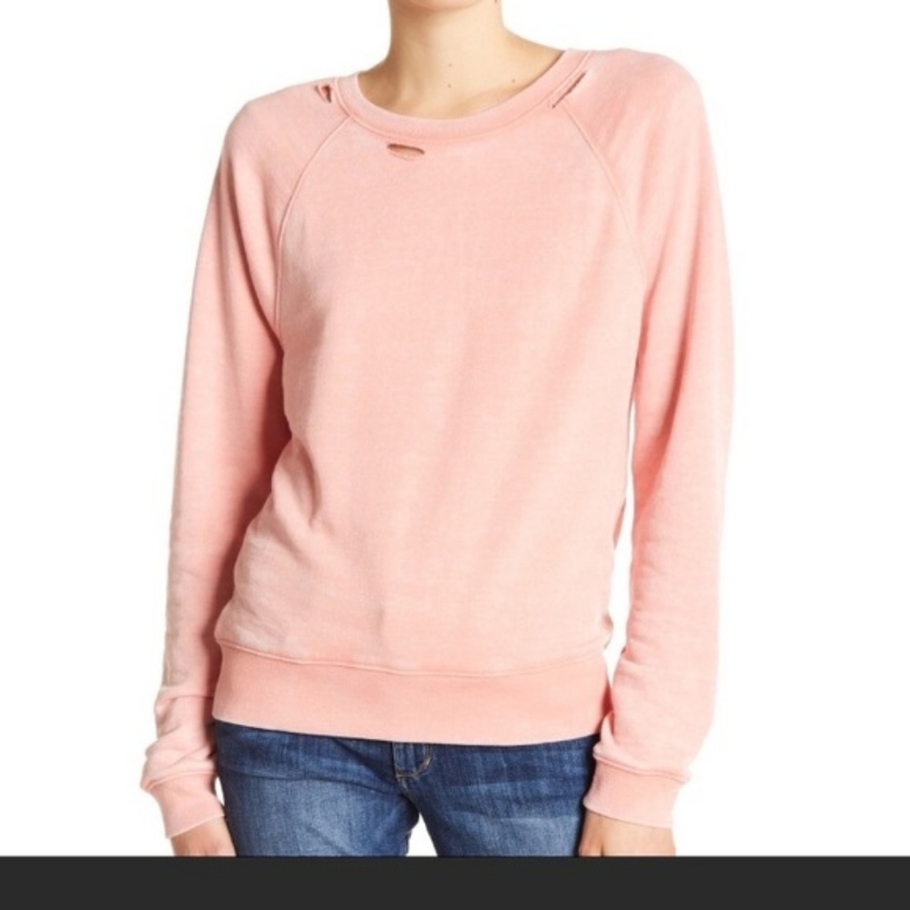 Joe’s jeans pink distressed Isabella sweatshirt Size XS